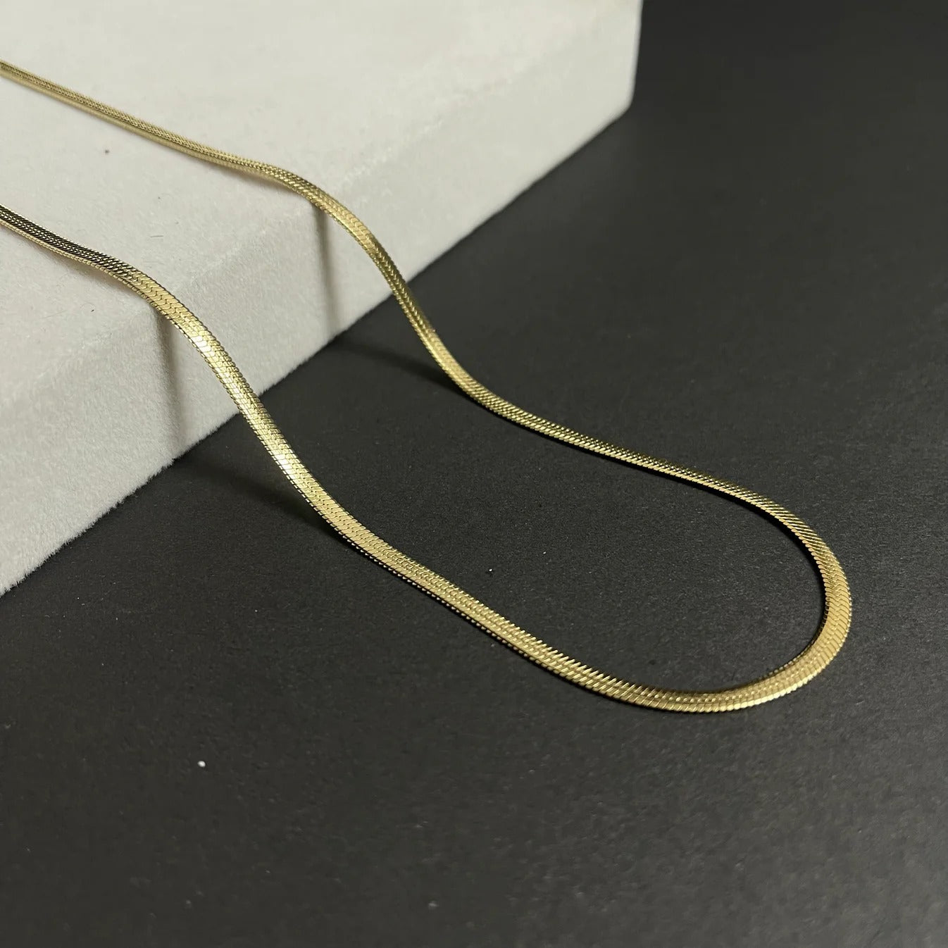 Elegant Flat Snake Chain: Gold & Silver